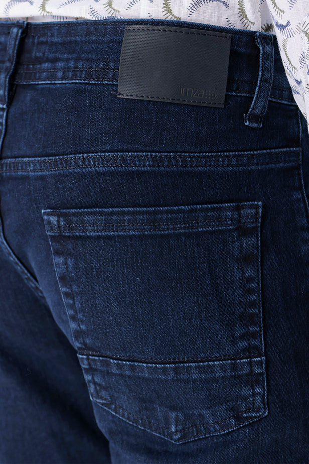 Navy Cotton 5 Pocket Slim Fit Casual Denim Pants 1023235160