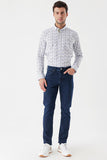 Navy Cotton 5 Pocket Slim Fit Casual Denim Pants 1023235160