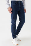 Navy Cotton 5 Pocket Slim Fit Casual Denim Pants 1023235160