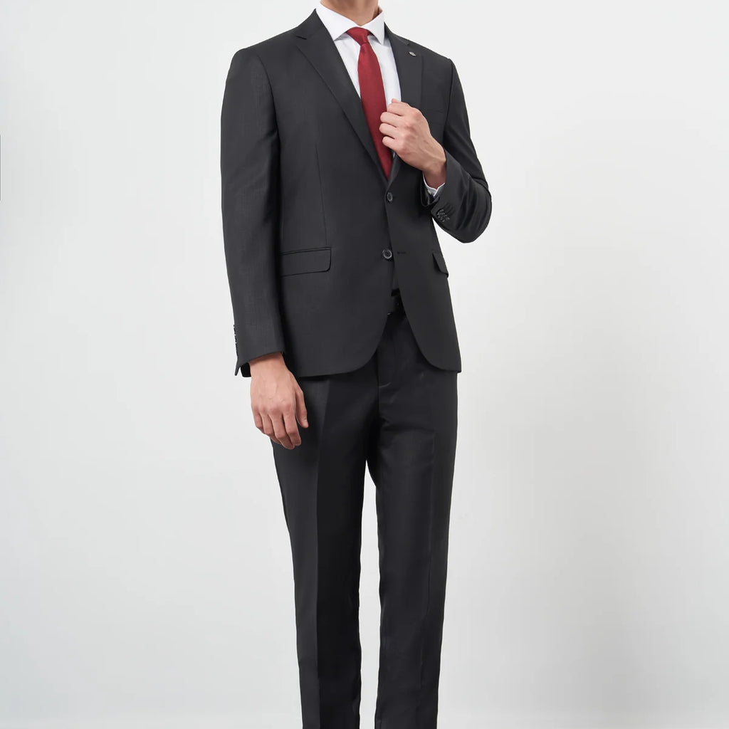 Solid Gabardine Notch Lapel 6 Drop Comfort Fit Classic Suit 1001245171