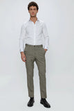Linen-Blend Side Pocket Elastic Waist Comfort Fit Classic Pants 1003230150