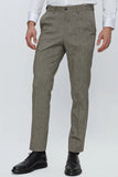 Linen-Blend Side Pocket Elastic Waist Comfort Fit Classic Pants 1003230150