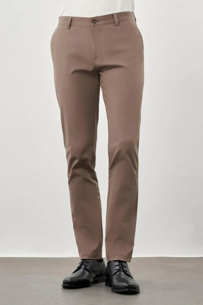 Dark Khaki Cotton Side Pocket Casual Slim Fit Chino Trousers 1003245168
