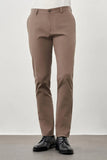 Dark Khaki Cotton Side Pocket Casual Slim Fit Chino Trousers 1003245168