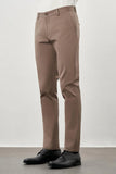 Dark Khaki Cotton Side Pocket Casual Slim Fit Chino Trousers 1003245168