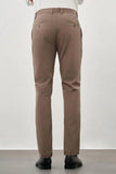 Dark Khaki Cotton Side Pocket Casual Slim Fit Chino Trousers 1003245168