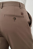 Dark Khaki Cotton Side Pocket Casual Slim Fit Chino Trousers 1003245168