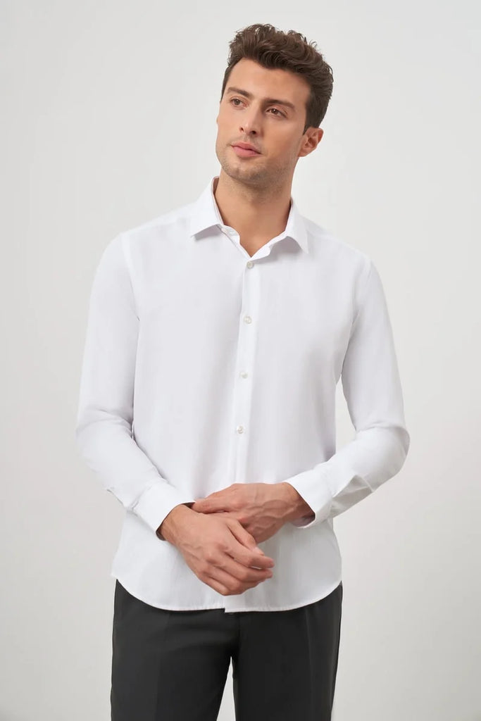 IMZA Men's Self-Patterned Dobby Slim Fit Classic Shirt – 1004245152