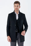 Plain Quilted-Lined Slim Fit Classic Long Coat 1008235171