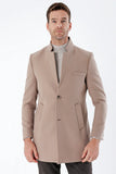 Plain Quilted-Lined Slim Fit Classic Long Coat 1008235171