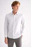 Button-Down Collar Long Sleeve Pocketless Slim Fit Classic Shirt 1004255173
