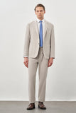 Gray Textured Notch Lapel Elastic Waist Stretch 6 Drop Slim Fit Suit 1001245270
