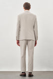 Gray Textured Notch Lapel Elastic Waist Stretch 6 Drop Slim Fit Suit 1001245270