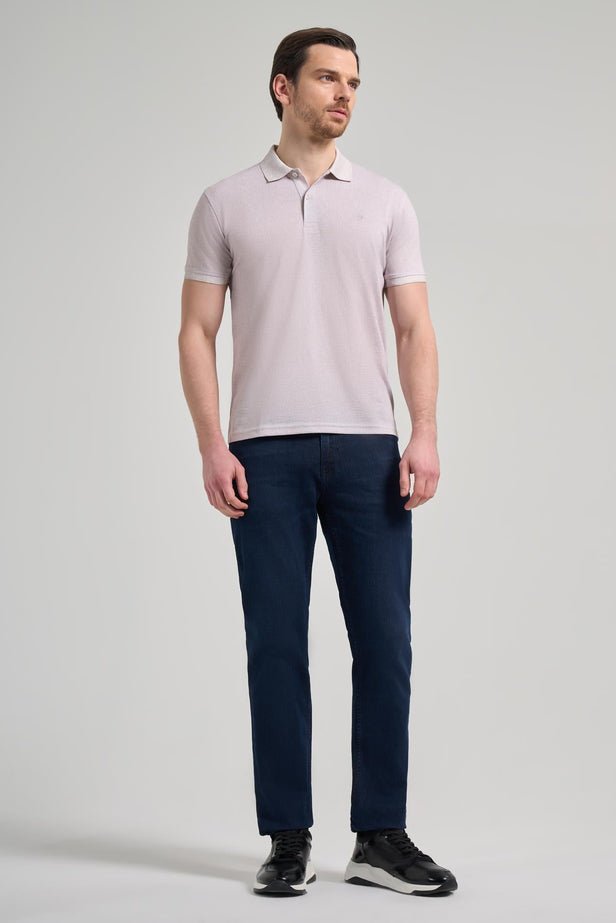 Short Sleeve Printed Piqué Polo Collar Pocketless Flexible Casual Slim Fit T-Shirt 1011250151