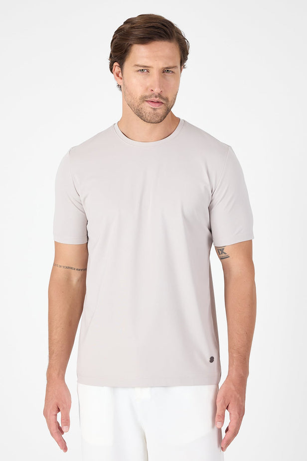 Short Sleeve Crew Neck Pocketless Cotton Casual Slim Fit T-Shirt 1011250165