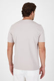 Light Beige Short Sleeve Crew Neck Pocketless Slim Fit Cotton Blend T-Shirt 1011250165