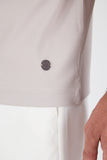 Light Beige Short Sleeve Crew Neck Pocketless Slim Fit Cotton Blend T-Shirt 1011250165