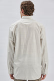 Beige Long Sleeve Checked Pocket Trim Comfort Fit Shirt 1004240228
