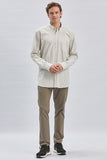 Beige Long Sleeve Checked Pocket Trim Comfort Fit Shirt 1004240228
