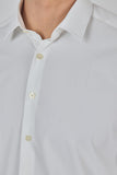 Long Sleeve Gabardine Hard Collar Pocketless Slim Fit Stretch Shirt 1004250234