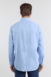 Light Blue Long Sleeve Hard Collar Pocketless Comfort Fit Shirt 1004255914