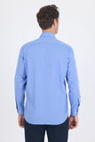 Light Blue Long Sleeve Hard Collar Pocket Comfort Fit Shirt 1004260002