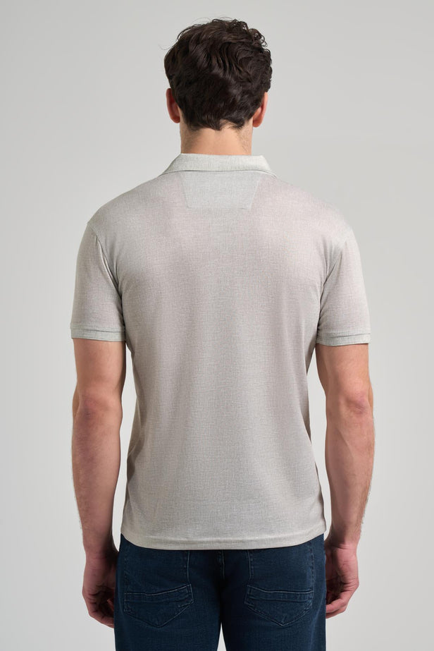 Short Sleeve Printed Piqué Polo Collar Pocketless Flexible Casual Slim Fit T-Shirt 1011250151