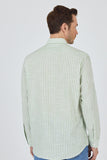 Convertible Sleeve Striped Pocketless Comfort Fit Cotton Shirt 1004250128