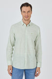 Convertible Sleeve Striped Pocketless Comfort Fit Cotton Shirt 1004250128