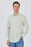Convertible Sleeve Striped Pocketless Comfort Fit Cotton Shirt 1004250128