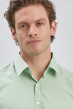 Long Sleeve Hard Collar Pocketless Slim Fit Shirt 1004240230