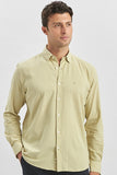 Long Sleeve Embossed Trimmed 100% Cotton Casual Slim Fit Shirt 1004240247