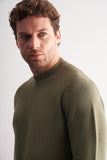 Half Turtleneck Long Sleeve Pocketless Comfort Fit Cotton Knitwear 1012255203