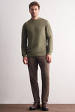 Half Turtleneck Long Sleeve Pocketless Comfort Fit Cotton Knitwear 1012255203