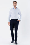 Side Pocket Textured Slim Fit Chino Trousers 1003235117