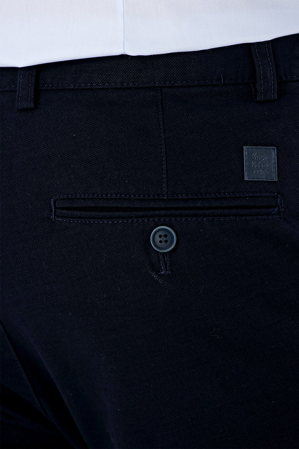 Side Pocket Textured Slim Fit Chino Trousers 1003235117