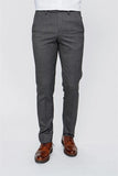 IMZA Men's Dobby Comfort Fit Stretch Classic Trousers – Dark Charcoal – 1003225154
