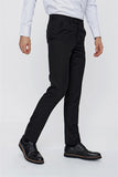 Black Side Pocket Textured Comfort Fit Classic Trousers 1003225155