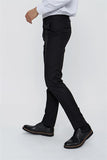 Black Side Pocket Textured Comfort Fit Classic Trousers 1003225155