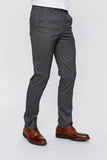 IMZA Men's Dobby Comfort Fit Stretch Classic Trousers – Dark Charcoal – 1003225154