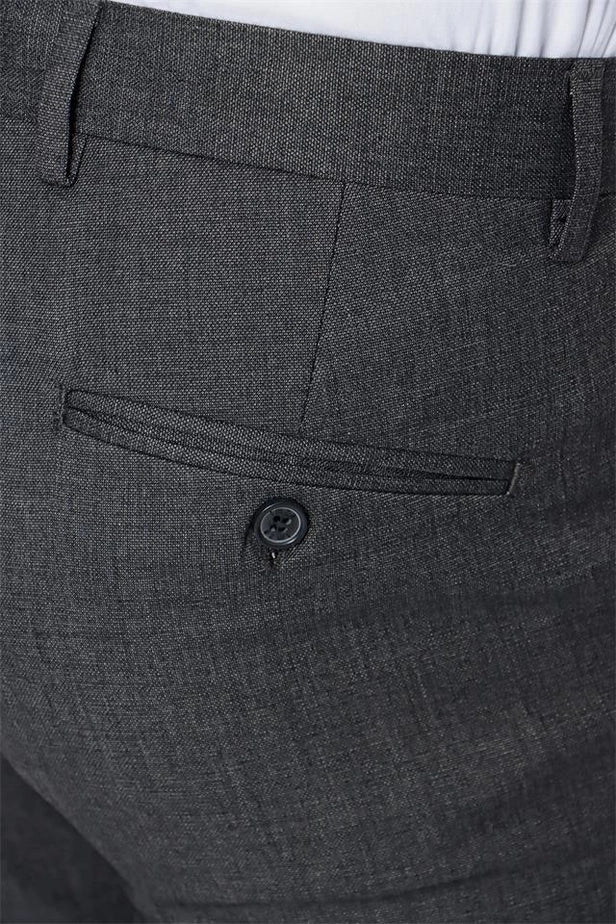 IMZA Men's Dobby Comfort Fit Stretch Classic Trousers – Dark Charcoal – 1003225154