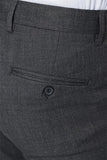 IMZA Men's Dobby Comfort Fit Stretch Classic Trousers – Dark Charcoal – 1003225154