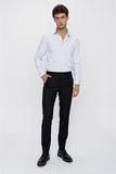 Black Side Pocket Textured Comfort Fit Classic Trousers 1003225155
