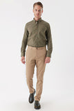 Side Pocket Textured Slim Fit Casual Chino Trousers 1003230173