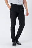 Black Side Pocket Textured Slim Fit Chino Trousers 1003230172
