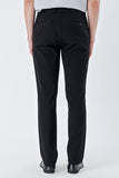 Black Side Pocket Textured Slim Fit Chino Trousers 1003230172
