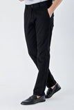 Black Side Pocket Textured Slim Fit Chino Trousers 1003230172