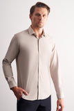 Hard Collar Striped Long Sleeve Slim Fit Flexible Shirt (Model 1004255176)