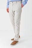 Linen Blend Elasticated Side Pocket Casual Comfort Fit Jogger Trousers 1003240159
