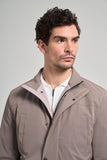 Dark Beige Stand Collar Side Pocket Padded Standard Fit Casual Coat 1007245166